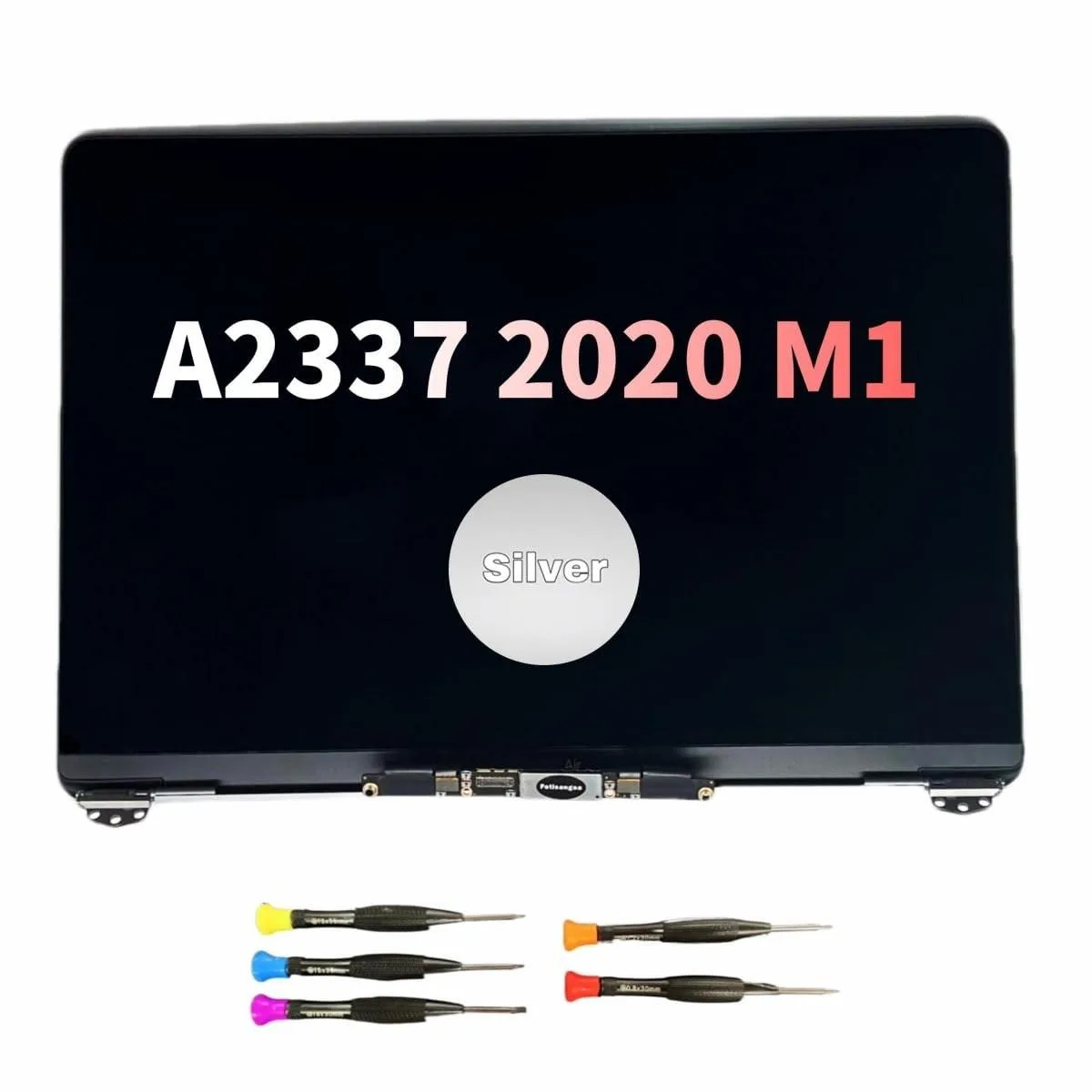 Silver 13.3 inch LCD display assembly with thin bezel