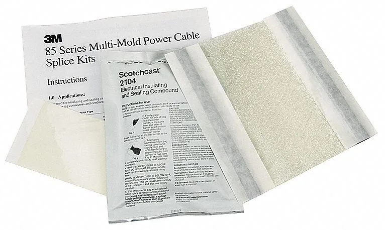 3M 85-16 resin splice kit in black closed mixing pouch