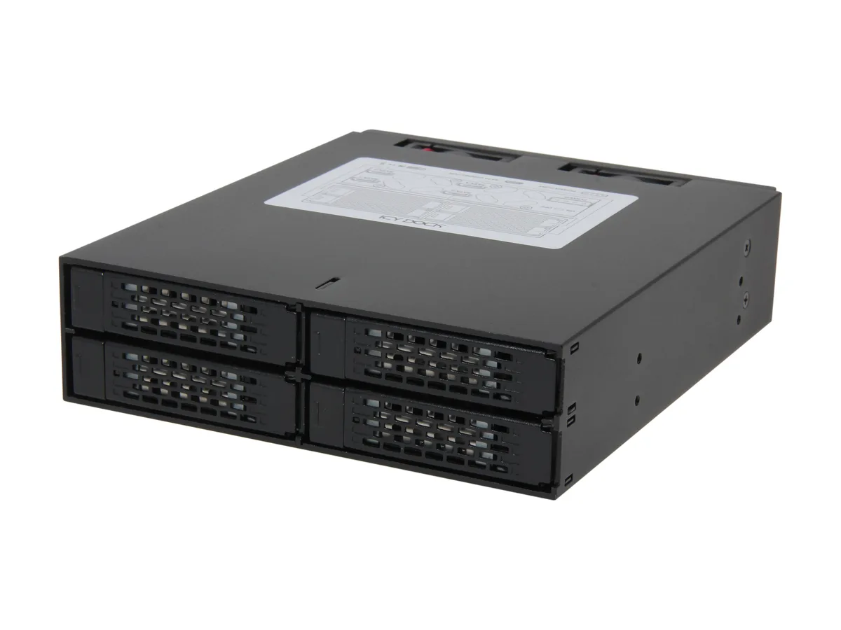 ICY DOCK ICY DOCK MB994SP-4SB-1 4 x 2.5 SATA 6Gbps HDD SSD Mobile Rack Cage 5.25 bay hdd accessory — product photo