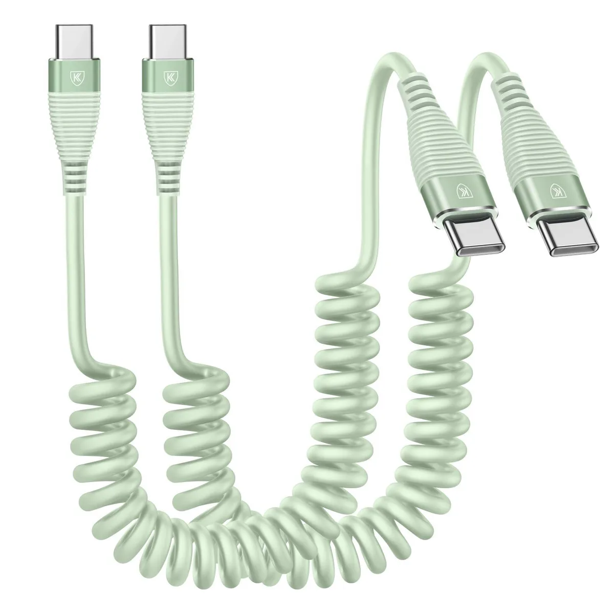  Belkin Coiled USB-C to USB-C Cable 3 ft 2-Pack Green — product photo