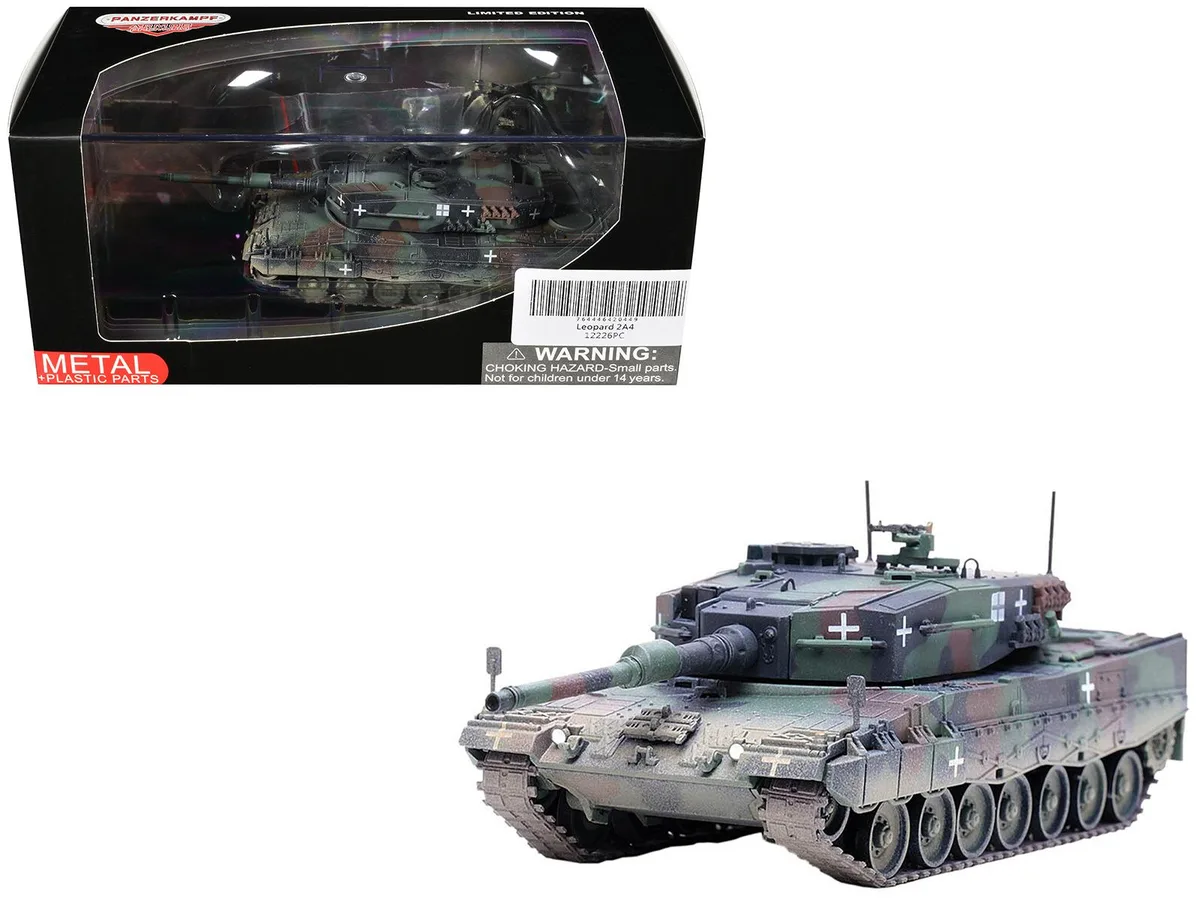 Panzerkampf Panzerkampf Leopard 2A4 with Snorkel 3-Tone Camouflage Ukrainian Army Armor Premium 1/72 Diecast Model — product photo