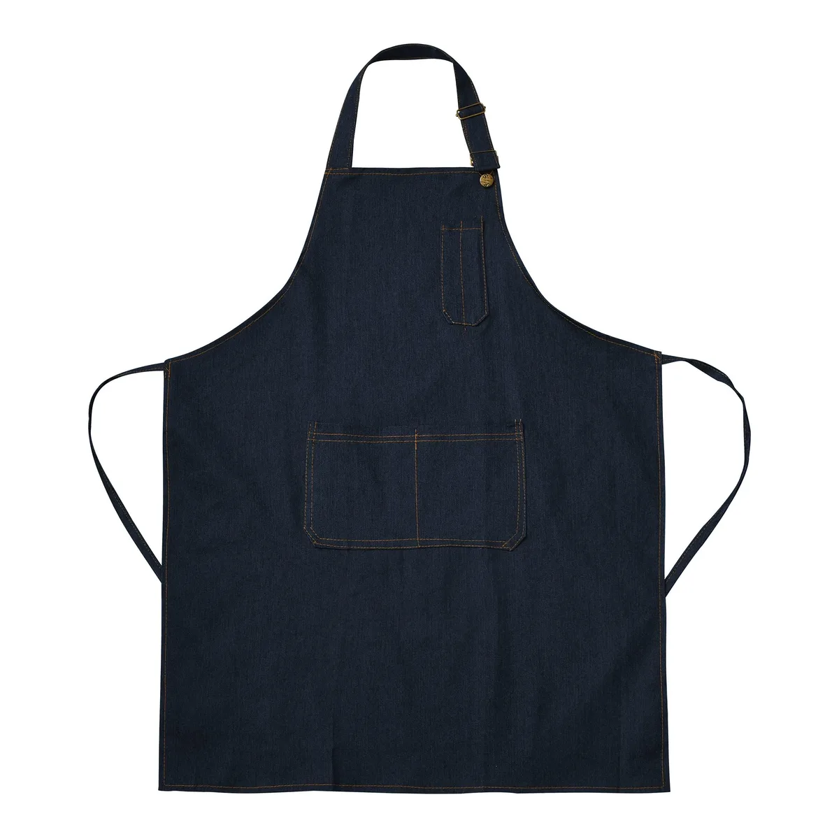 Tosewever Canvas Apron Medium Dark Blue Cotton 3 Pockets Adjustable Neck Strap Cross Back — product photo