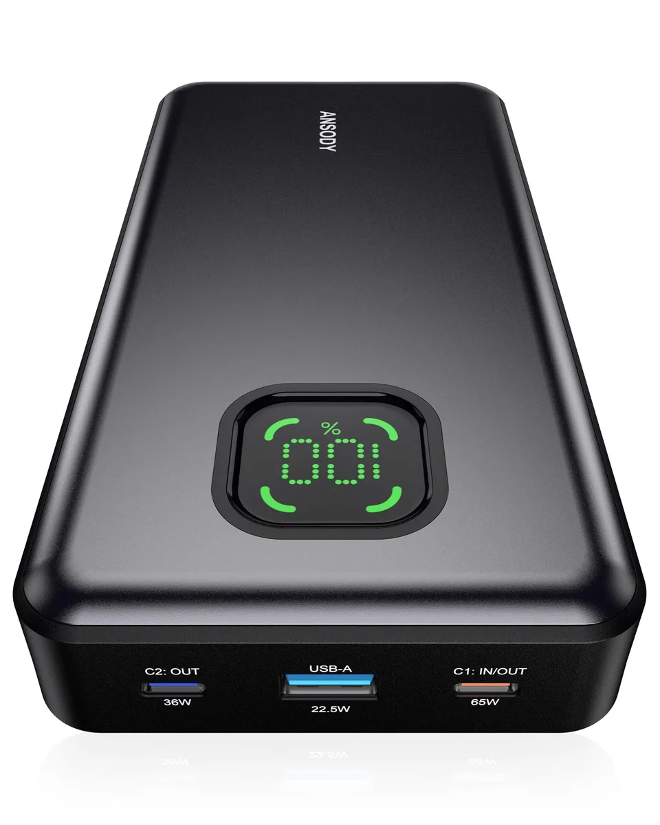 Ansody S65 25000mAh 65W power bank — product photo