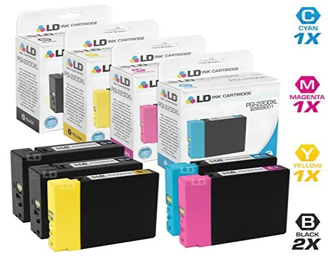 LD Products LD Products PGI-2200XL 5-Pack Ink Cartridge (2 Black, 1 Cyan, 1 Magenta, 1 Yellow) — product photo