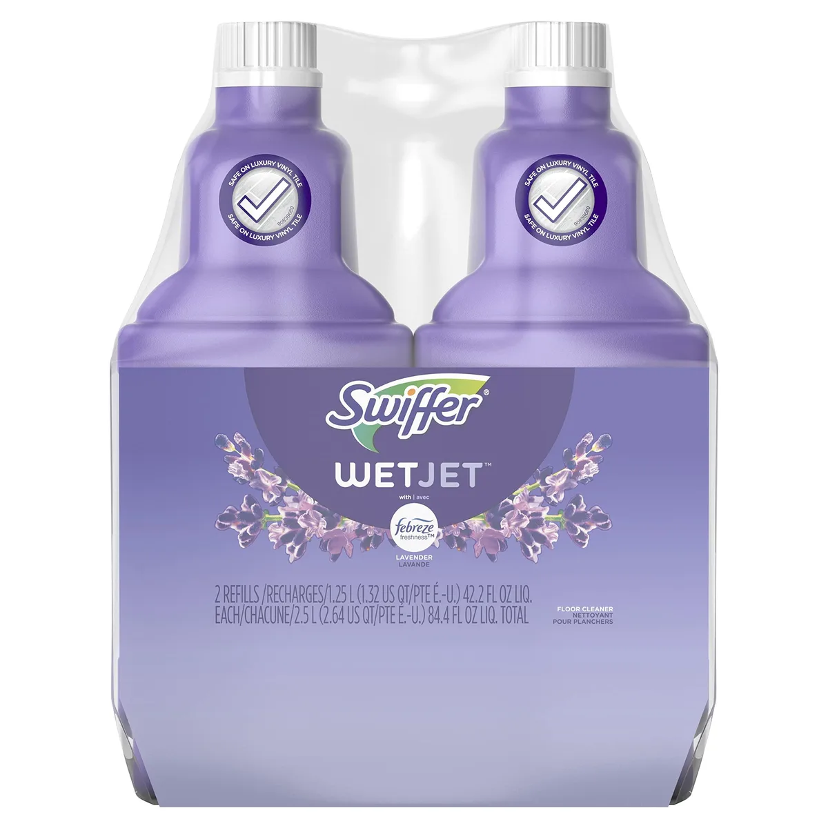  Swiffer WetJet Multi-Purpose Cleaner Solution Refill, Lavender Scent, 1.25 L, Pack of 2 — product photo