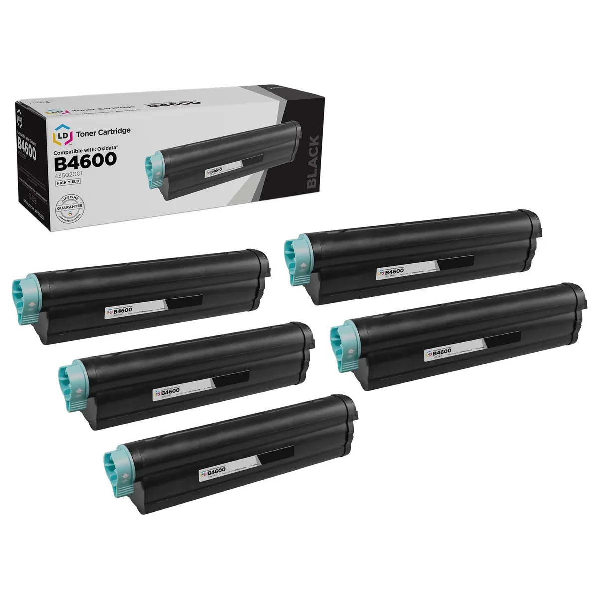 LD Products LD Products Compatible Toner Cartridge 43502001 Type 9 High Yield Black 5-Pack — product photo