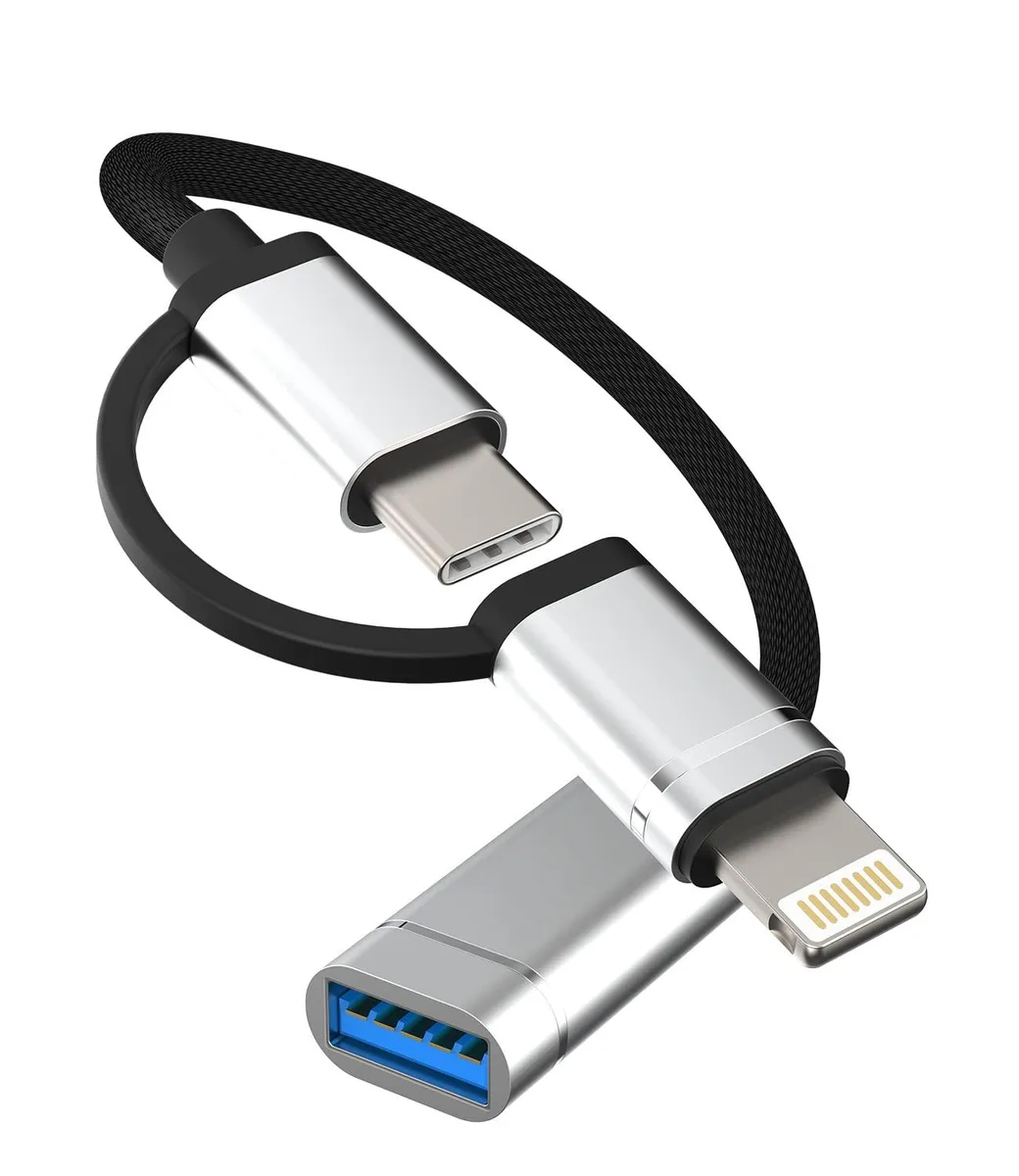  zoyuzan USB-C to Lightning OTG Adapter USB 3.0 Silver — product photo