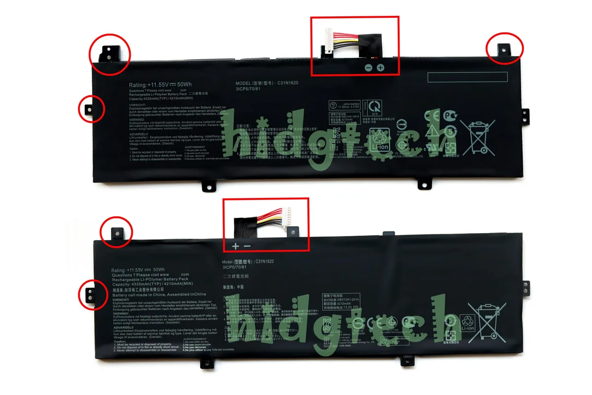 Beisite Beisite C31N1620 50Wh 11.55V laptop battery for Asus ZenBook UX430 series Type B — product photo