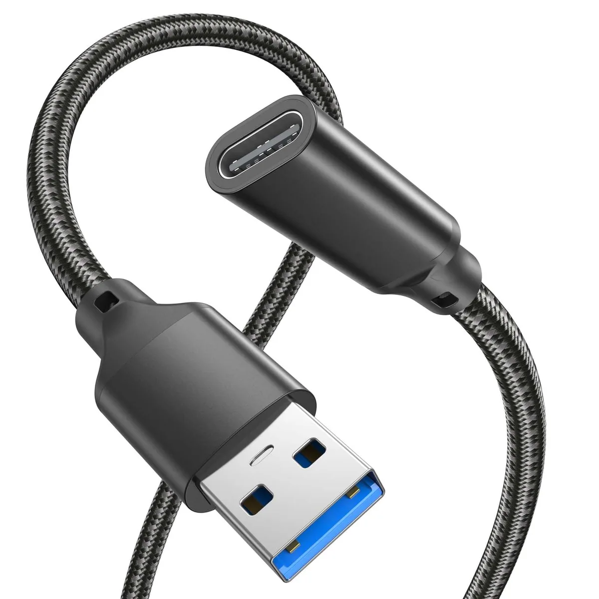 No Sew No Sew USB C Female to USB Male Cable 3.3FT 10Gbps 15W Black — product photo