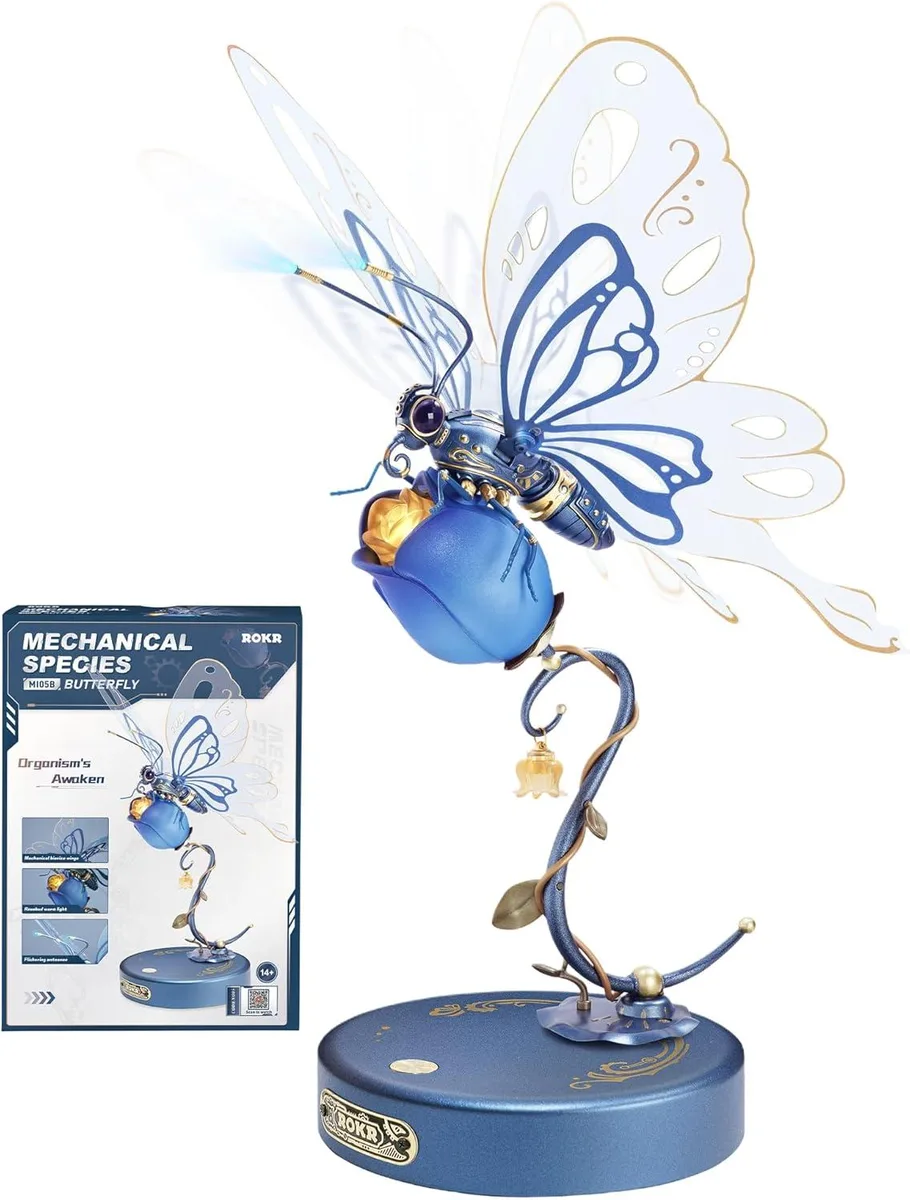 ROKR ROKR Mechanical Species Butterfly MI05B Stem Toy Blue — product photo
