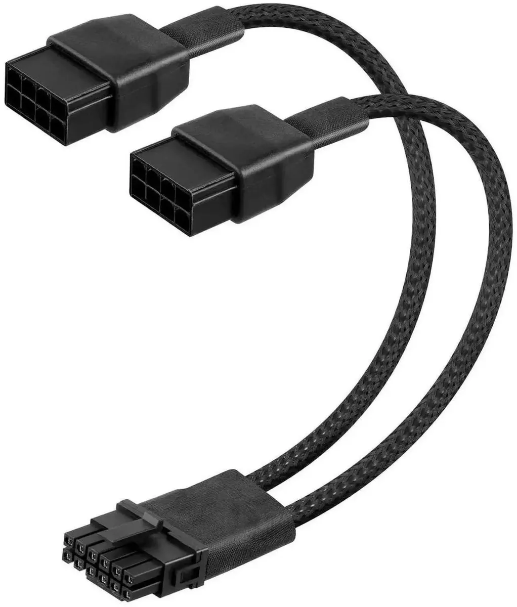 SMUGDESK SMUGDESK 0.3M 16AWG PCIe 5.0 12VHPWR 16Pin to Dual 8Pin Power Splitter Cord for Gaming Chassis Modding — product photo