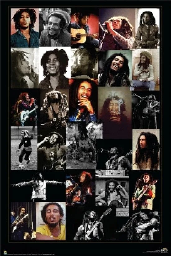 Posterazzi SCO1592 Bob Marley collage poster 24 by 36 inches glossy paper