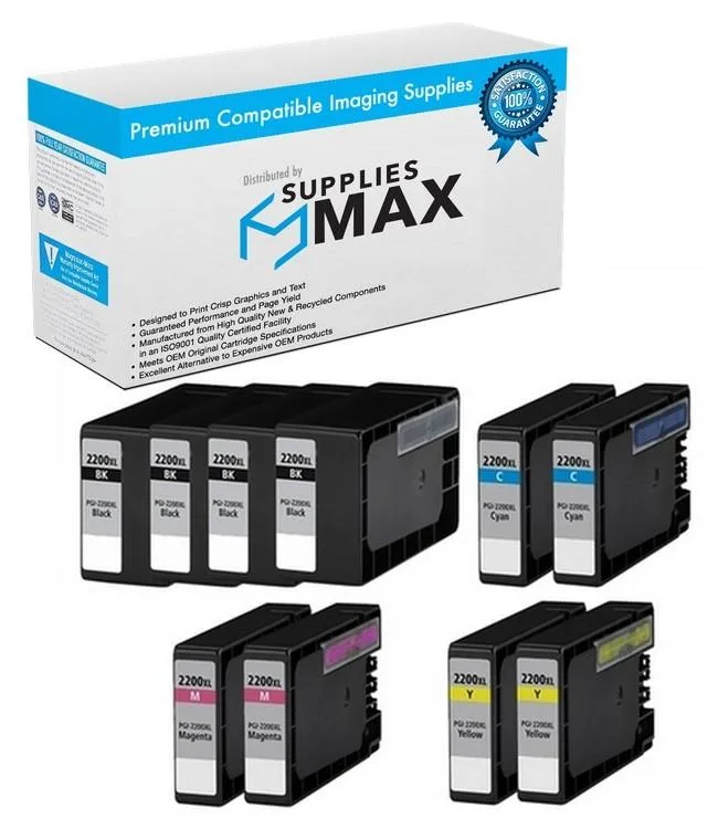 SuppliesMax SuppliesMax PGI-2200XL4B2CMY Inkjet Combo Pack (4 BK/2 C/M/Y) 2500 pages — product photo
