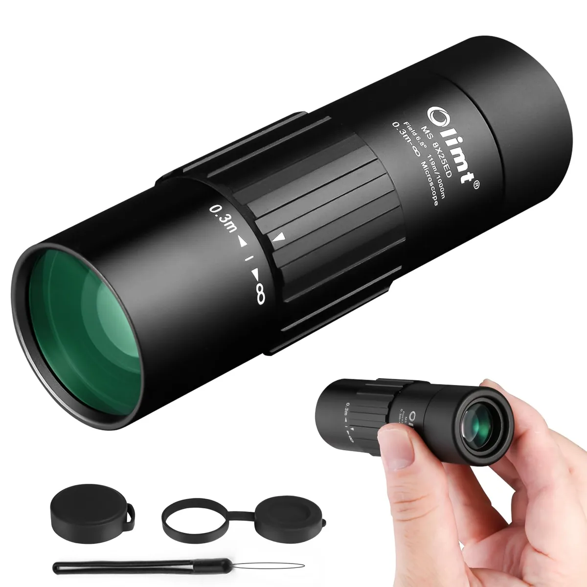 8x25 Monocular WT360825-B1 ED Glass Waterproof — product photo
