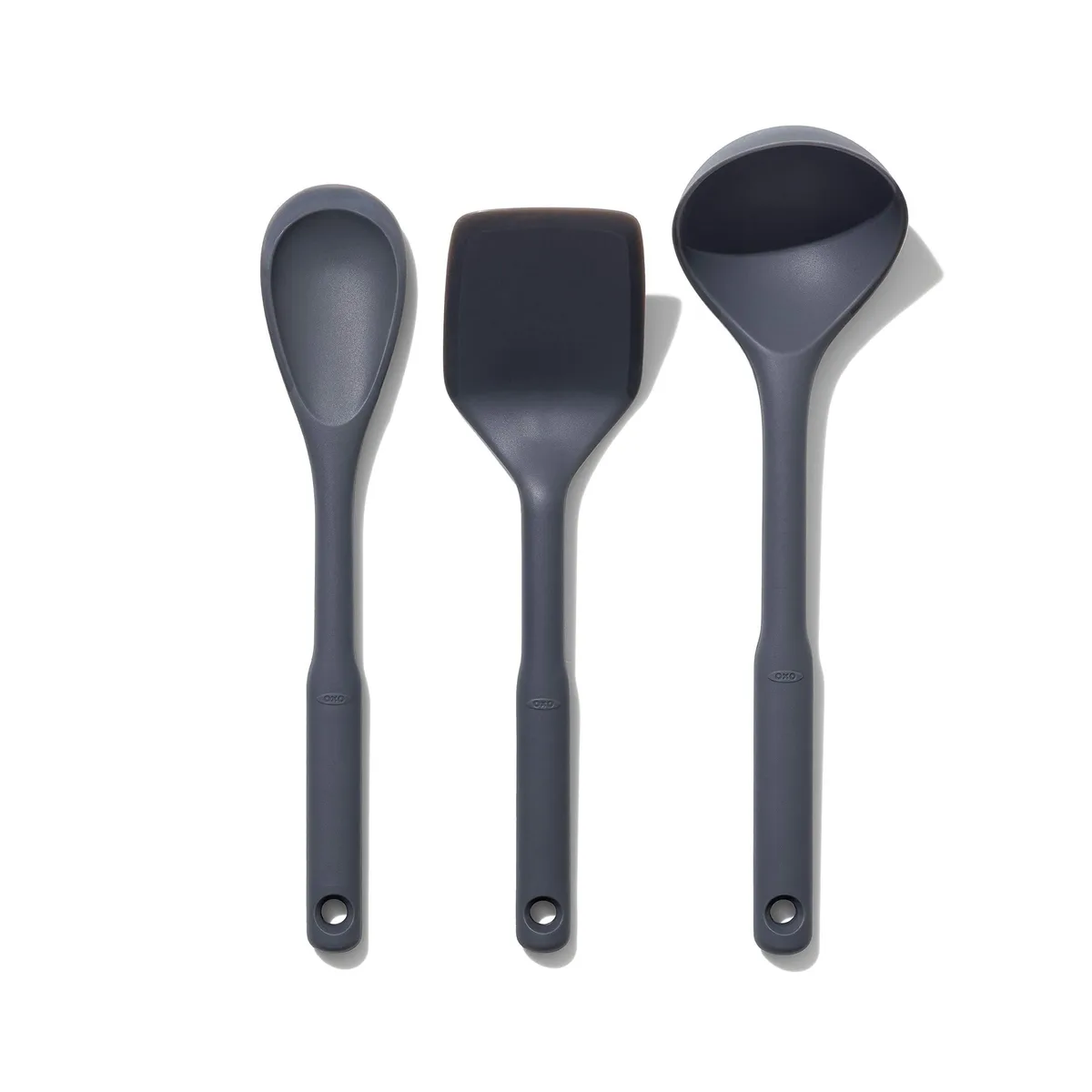  OXO 11303200 3-Piece Silicone Cooking Utensil Set Grey — product photo
