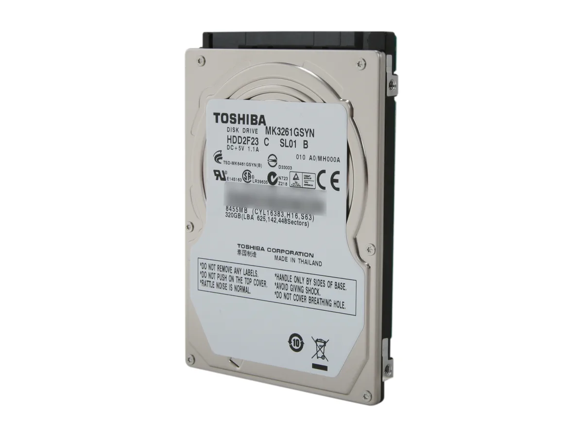 Toshiba Toshiba MK3261GSYN 320GB 7200 RPM 16MB SATA 3.0Gb/s 2.5" laptop hard drive — product photo