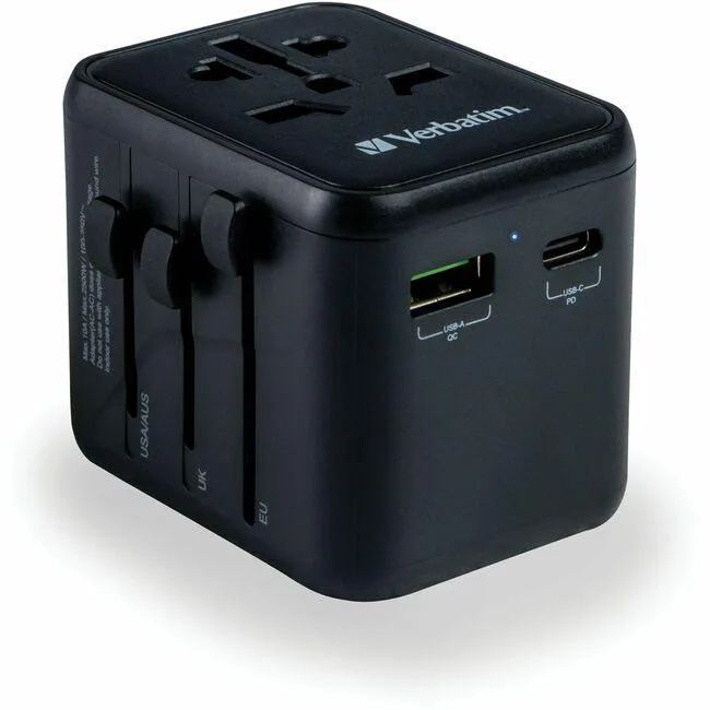 VERBATIM VERBATIM 49544 Universal Travel Adapter 20W USB-C USB-A — product photo