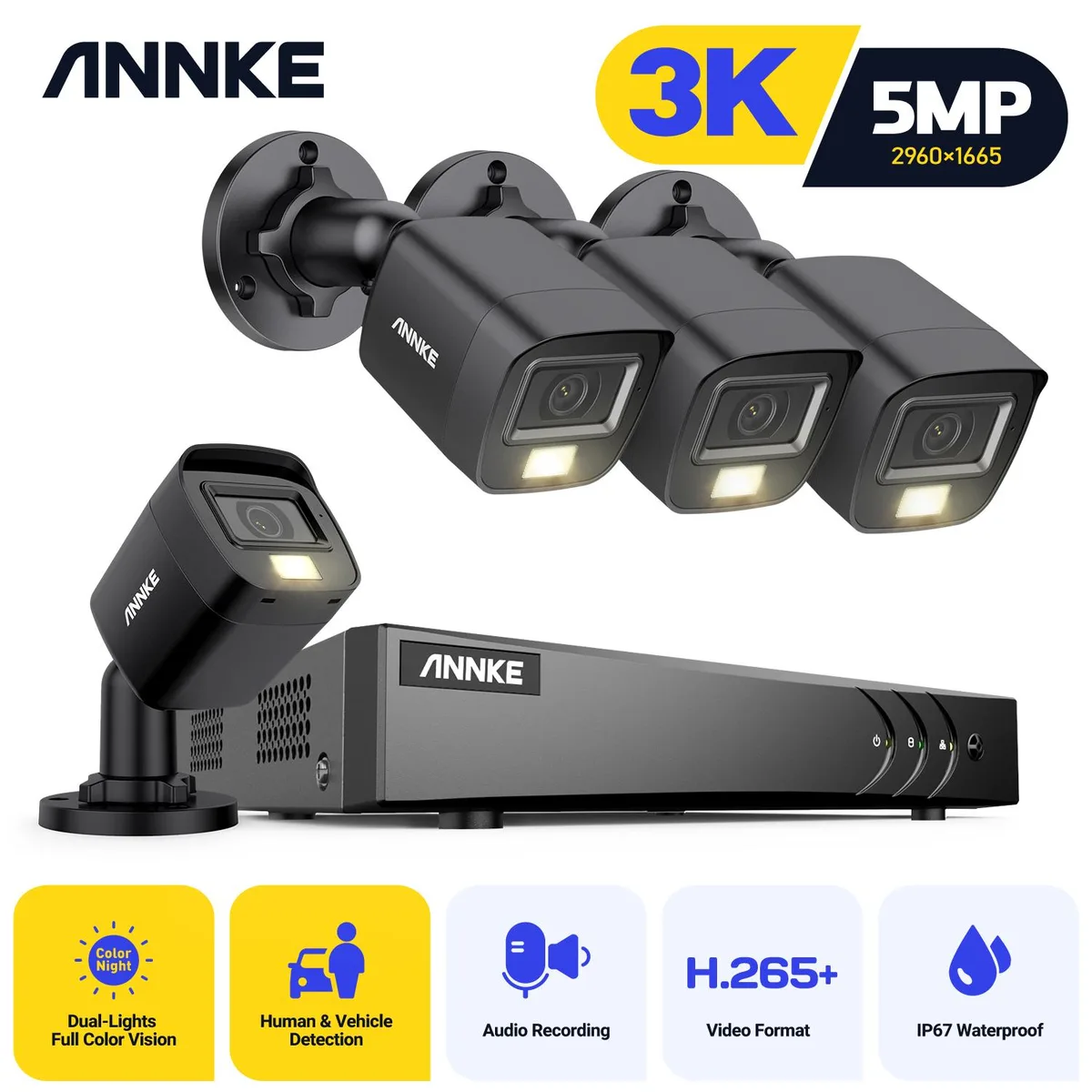 Annke Annke 3K Security Camera System Smart Dual Light 8CH DVR 4 Camera Kit — product photo