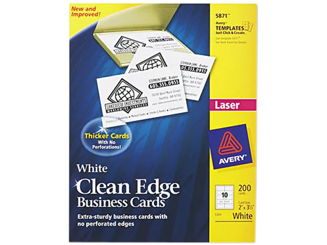 Avery Avery 5871 Clean Edge Business Cards White 200 — product photo