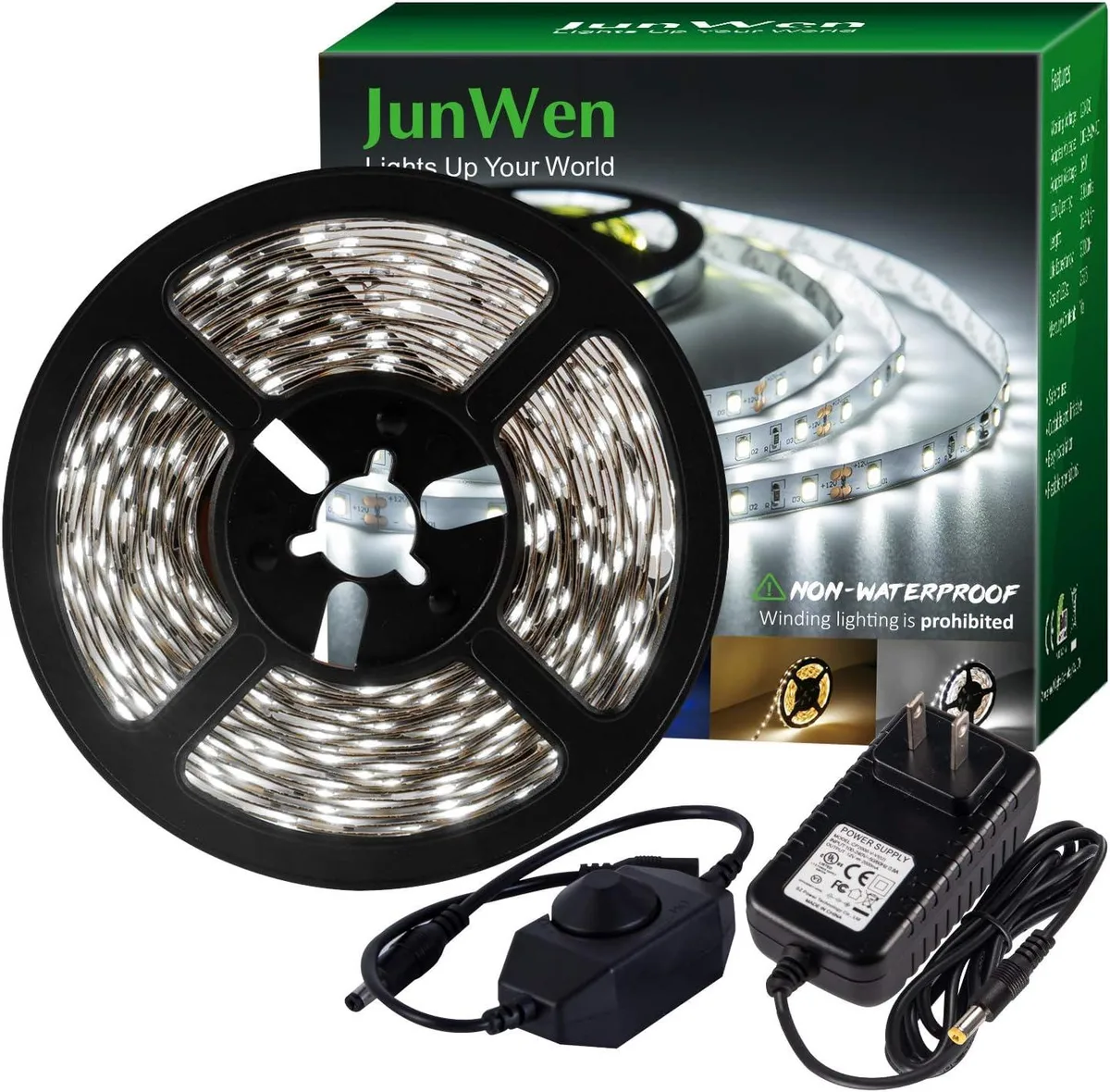 BFKK BFKK 20FT White LED String Light 360LEDs 6000K Dimmable — product photo