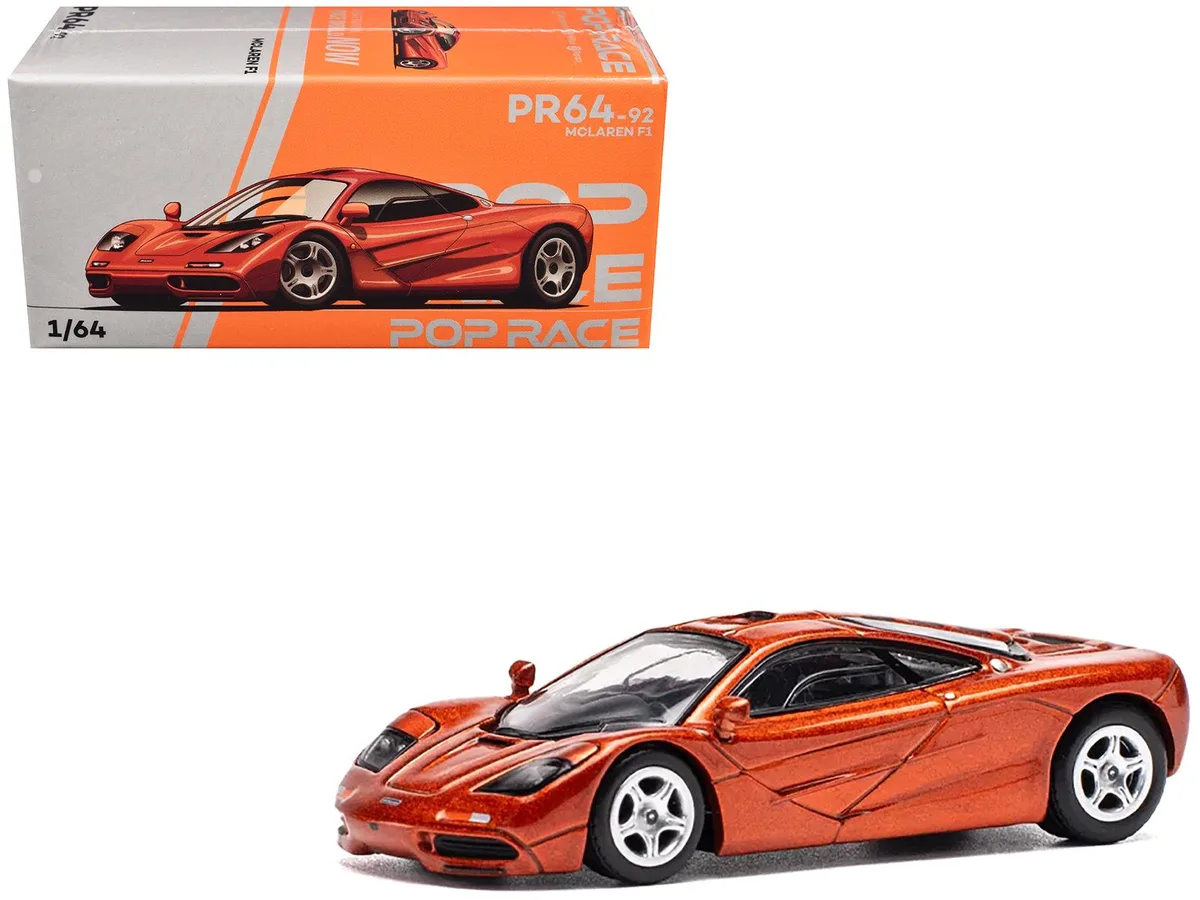 Pop Race Pop Race McLaren F1 Orange Metallic 1/64 Diecast Hobby Collectible — product photo