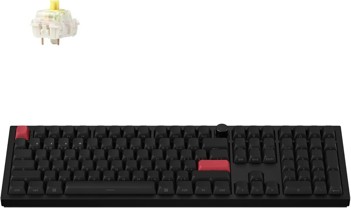 TUKO TUKO Gaming Keyboard Full Size 2.4 GHz Bluetooth 5.1 Hot-Swappable Knob — product photo