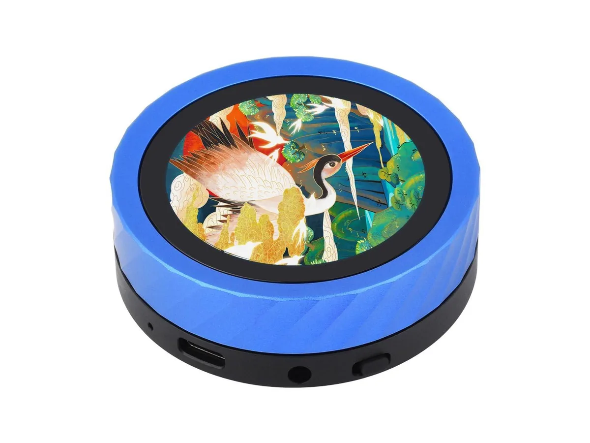 Small square touch display with rotary knob in CNC metal case
