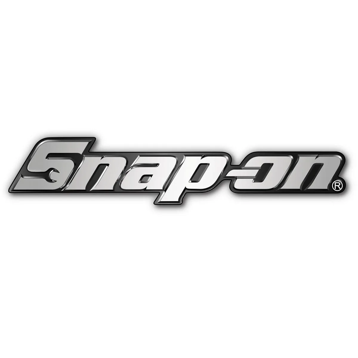 Rectangular Snap-on magnet, 7 by 1.5 inches, black grey white sticker finish