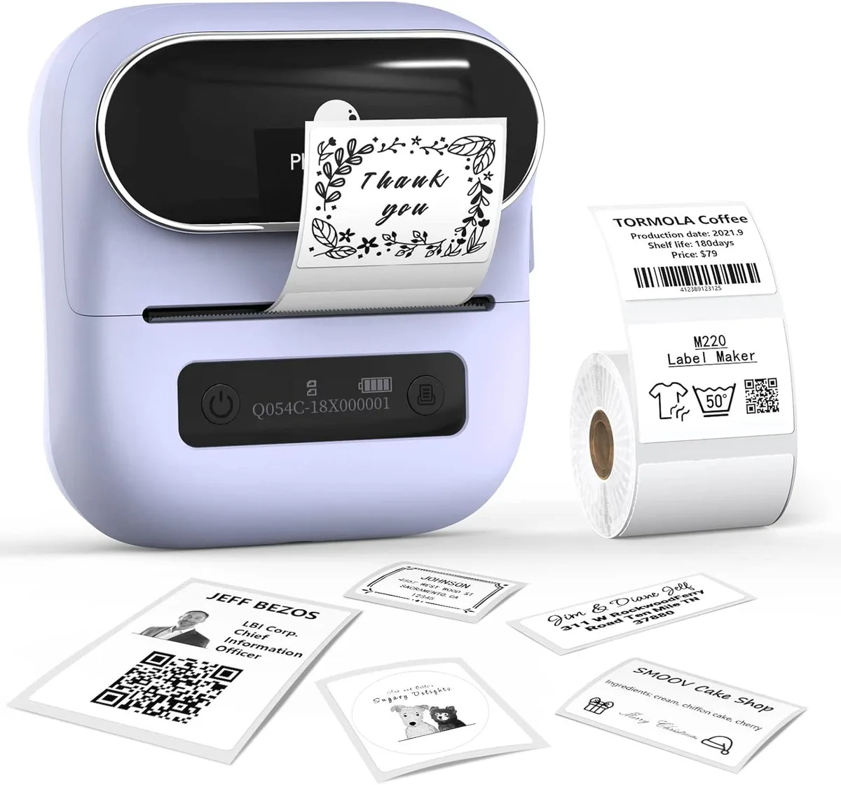 noelspace noelspace M220 Bluetooth 4.2 Thermal Label Printer Purple — product photo