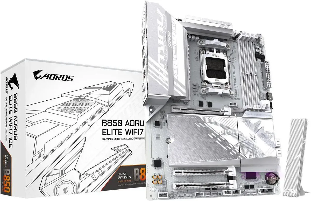 GIGABYTE GIGABYTE B850 AORUS ELITE WIFI7 ICE AMD motherboard — product photo