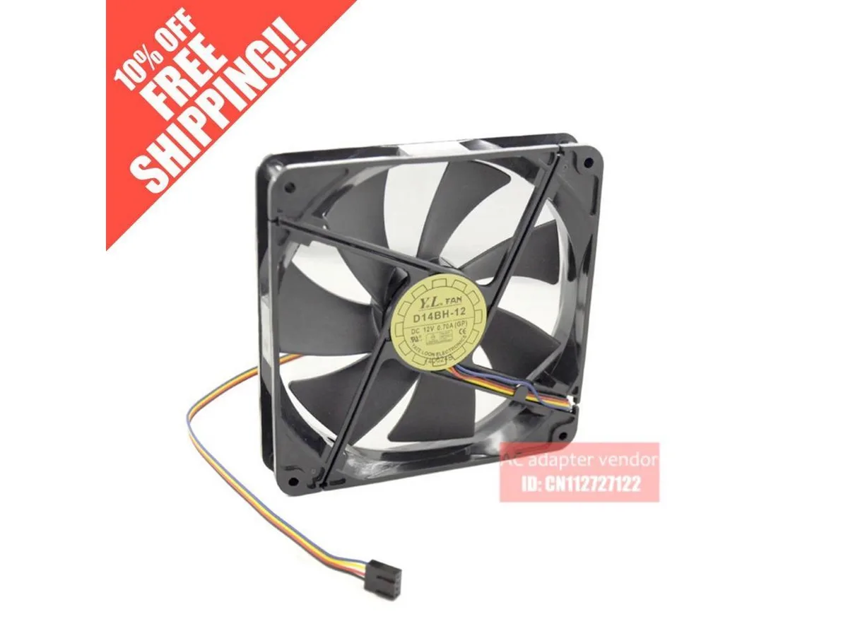Fans Fans 14025 14CM Double ball bearing 12V 0.70A 4 wire PWM case fan — product photo