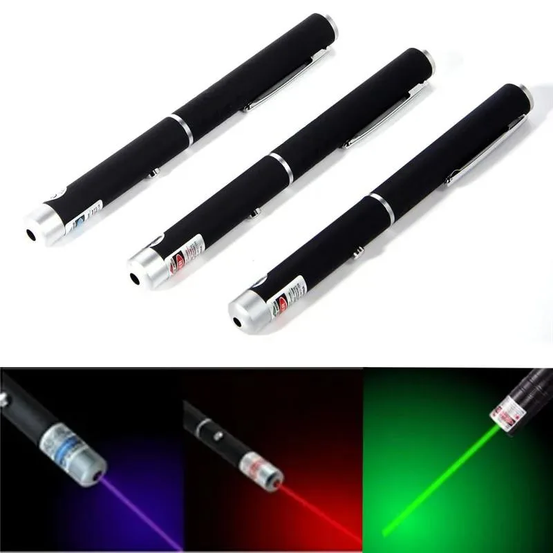 Black aluminium laser pointer pen 36g with green blue purple beams