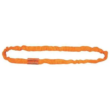 Orange endless roundsling, 10 ft long, 1 in body diameter, 1 1/2 in wide under load