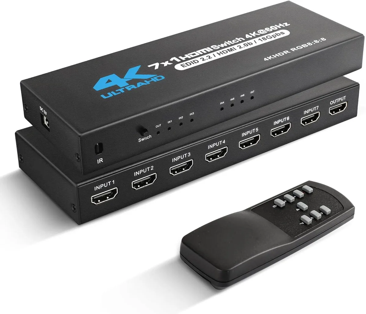 AUBEAMTO AUBEAMTO 7x1 HDMI Video Switch 4K@60Hz Black — product photo