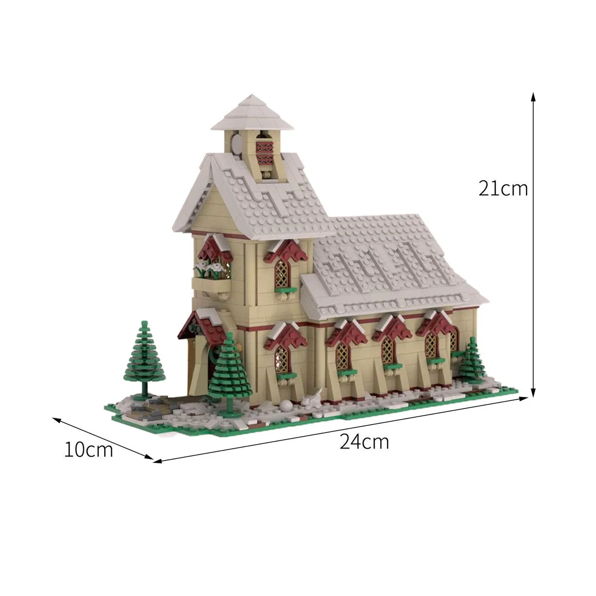ZITIANYOUBUILD ZITIANYOUBUILD C5535 Winter Village Wedding Chapel 1395 Parts — product photo