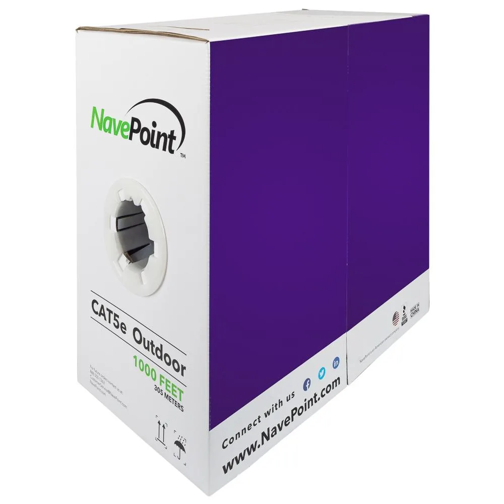 NavePoint NavePoint CAT5e UTP Outdoor Direct Burial LDPE Cable 1000 FT Black — product photo