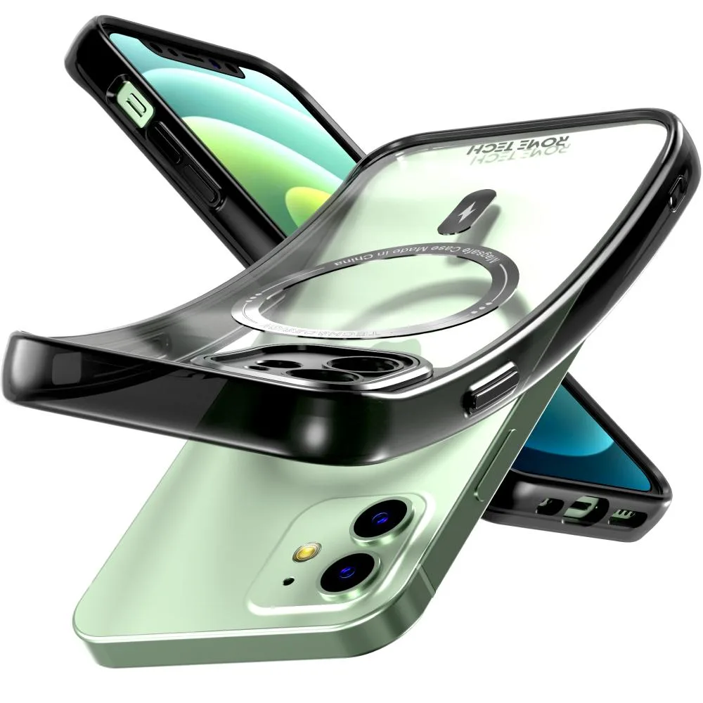 Rome Tech Rome Tech iPhone 12 Clear Case with MagSafe and Belt Clip Holster Black — product photo