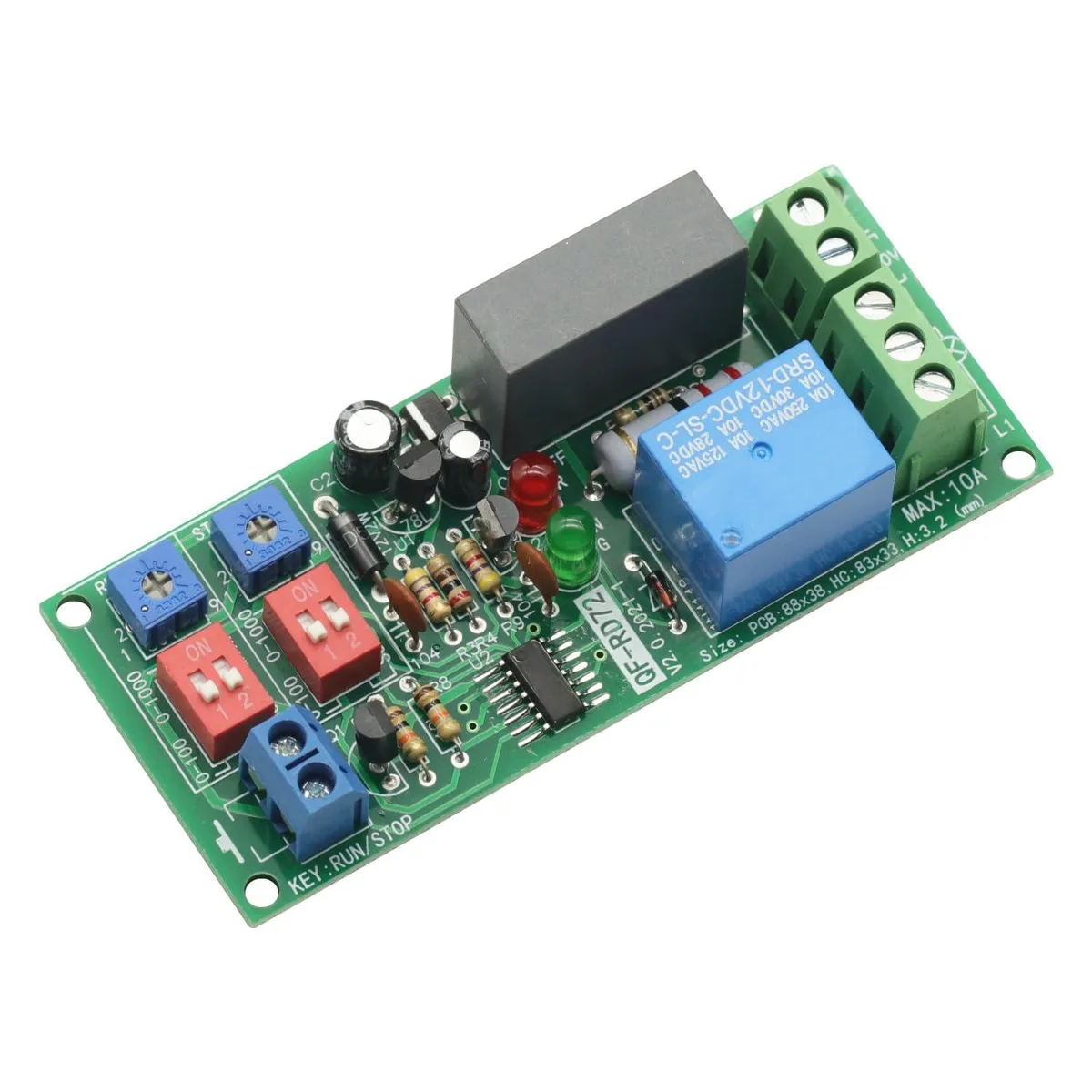 Dual Time Adjustable Cycle Delay Timing Relay AC 100-250V 10A — product photo