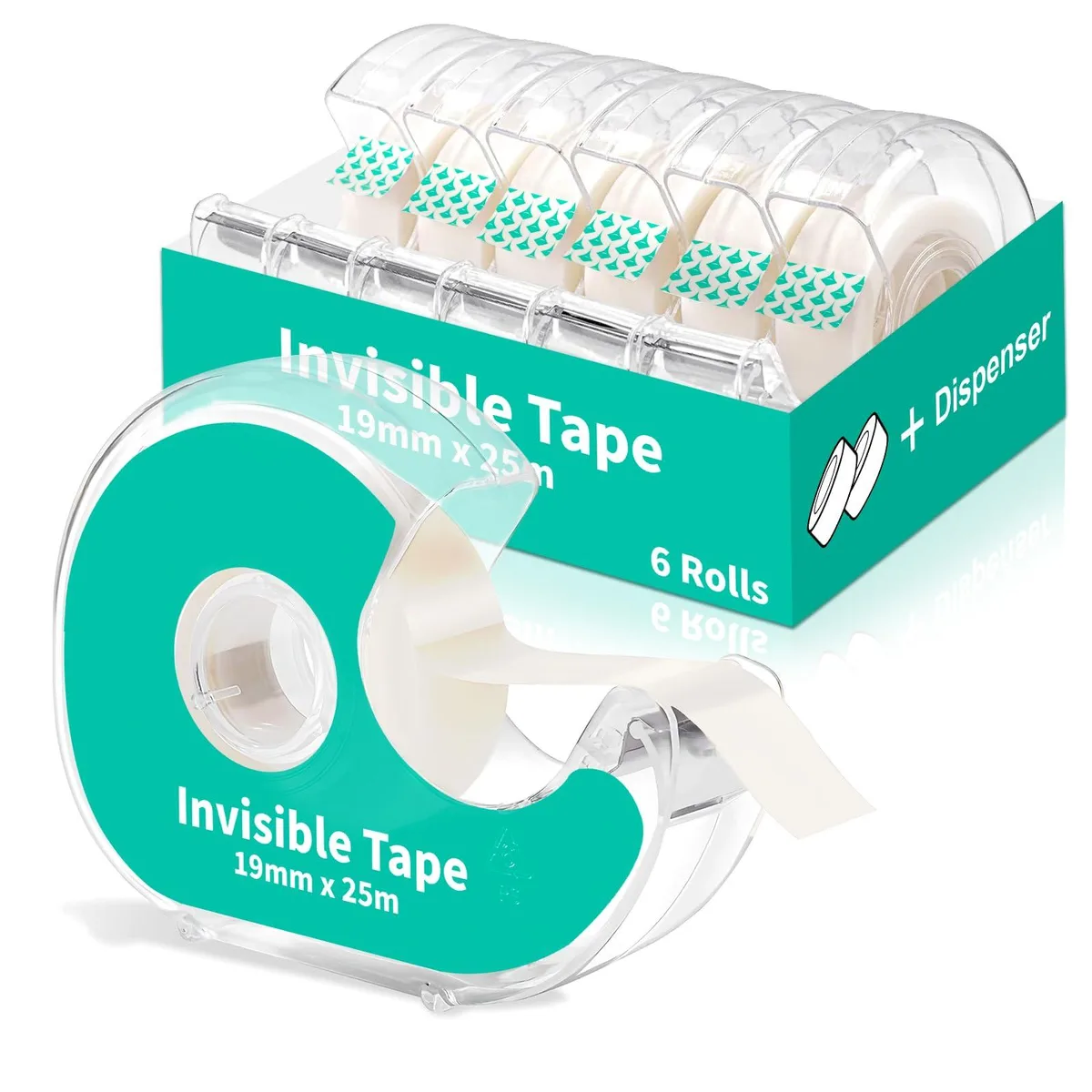Royal 22-8 Invisible Tape .7 in x 1000 in 6 Pack with Dispensers — product photo