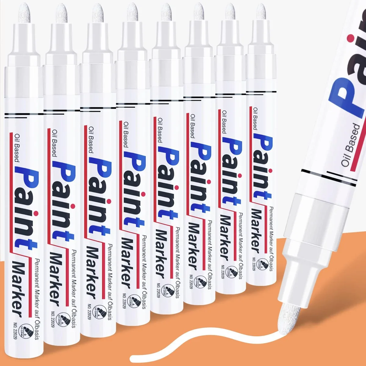 DAPAWIN AP521107339US White Paint Markers 8 Pack illustration — product photo