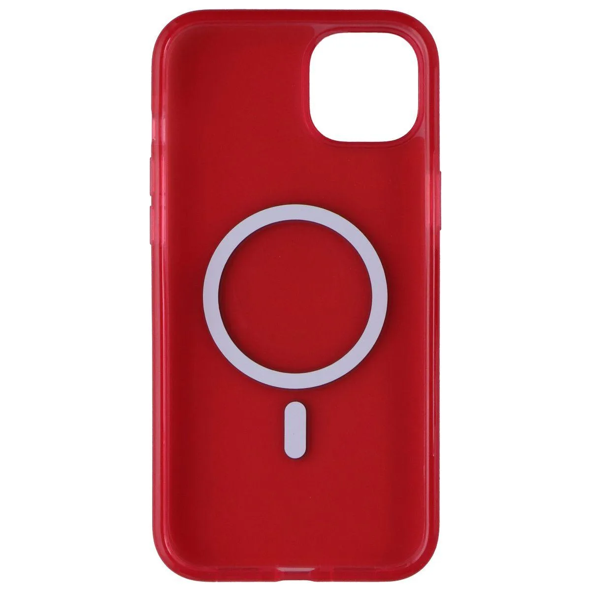Ruby red glossy hard-shell case with black bumper for iPhone 14 Plus