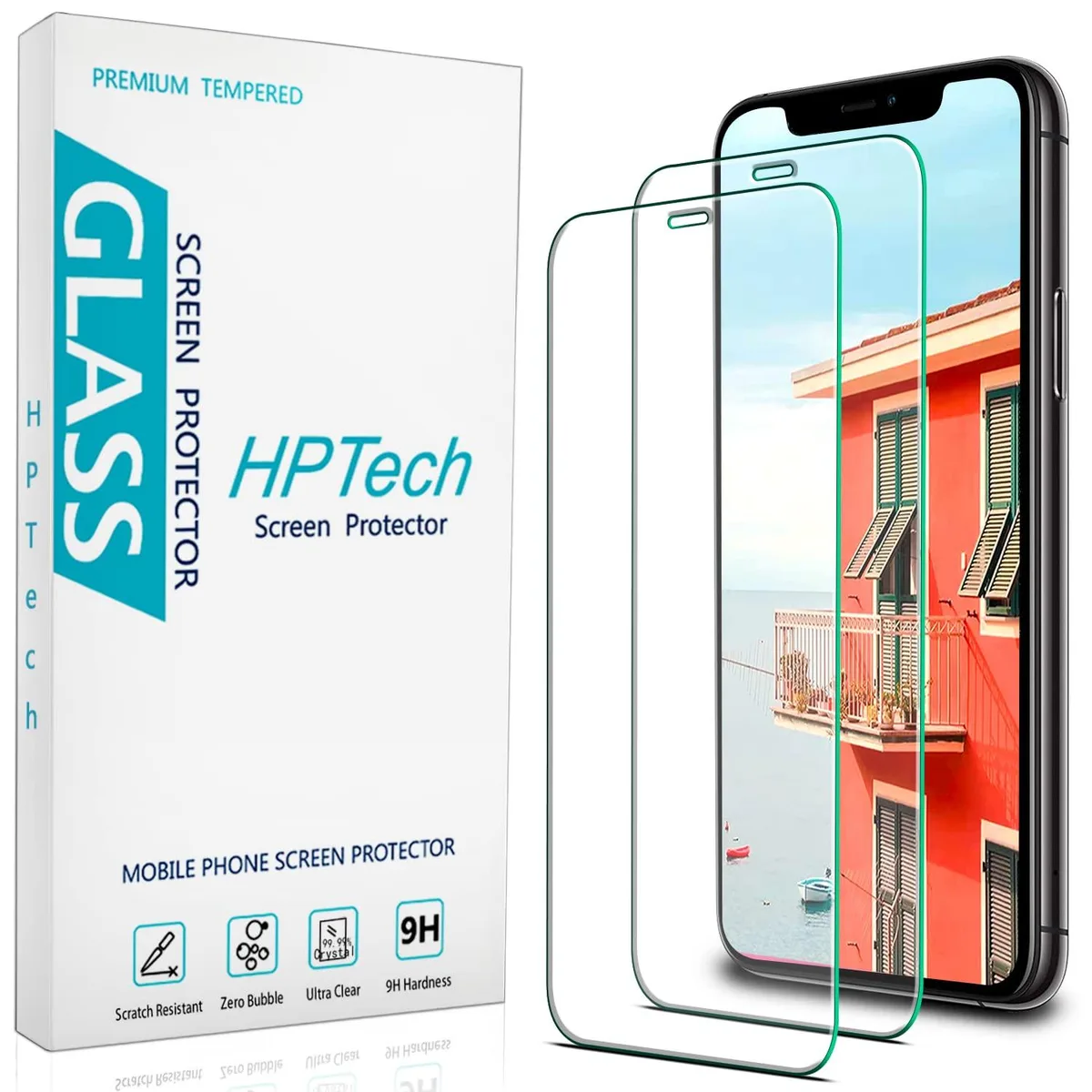  HPTech Tempered Glass Screen Protector for Apple iPhone 11 / XR (6.1") 2-Pack 9H 0.33mm — product photo