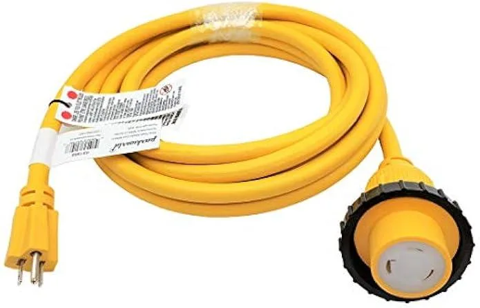 usbroway usbroway 691968B NEMA 5-15P to L5-30R adapter 15A 30A 125V 1875W 16.4ft yellow — product photo