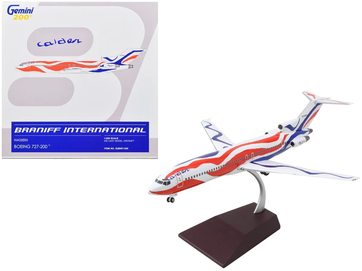 GeminiJets GeminiJets Boeing 727-200 Braniff Calder Bicentennial 1/200 Diecast Hobby Collectible — product photo