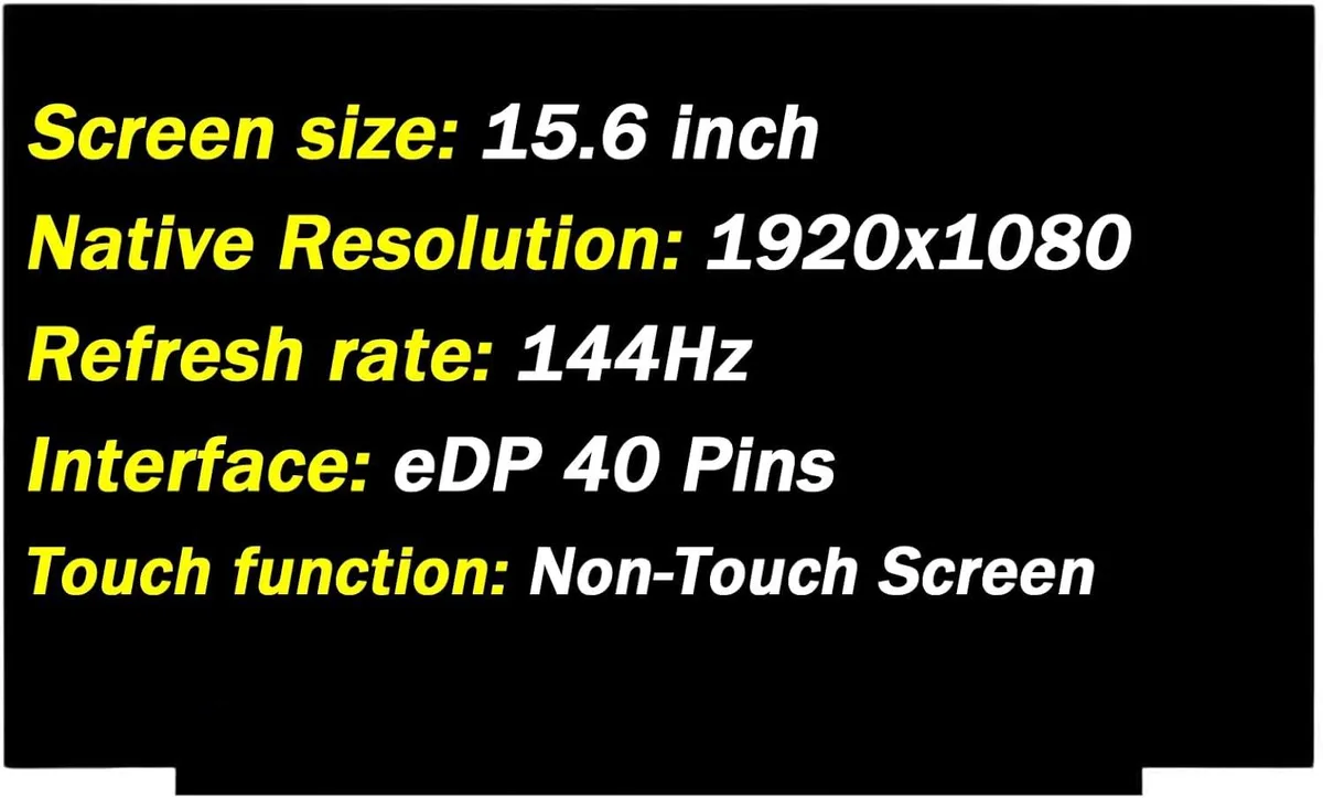 NUOLAISUN NUOLAISUN B156HAN08.0 15.6" 1920x1080 144Hz 40-pin laptop screen — product photo