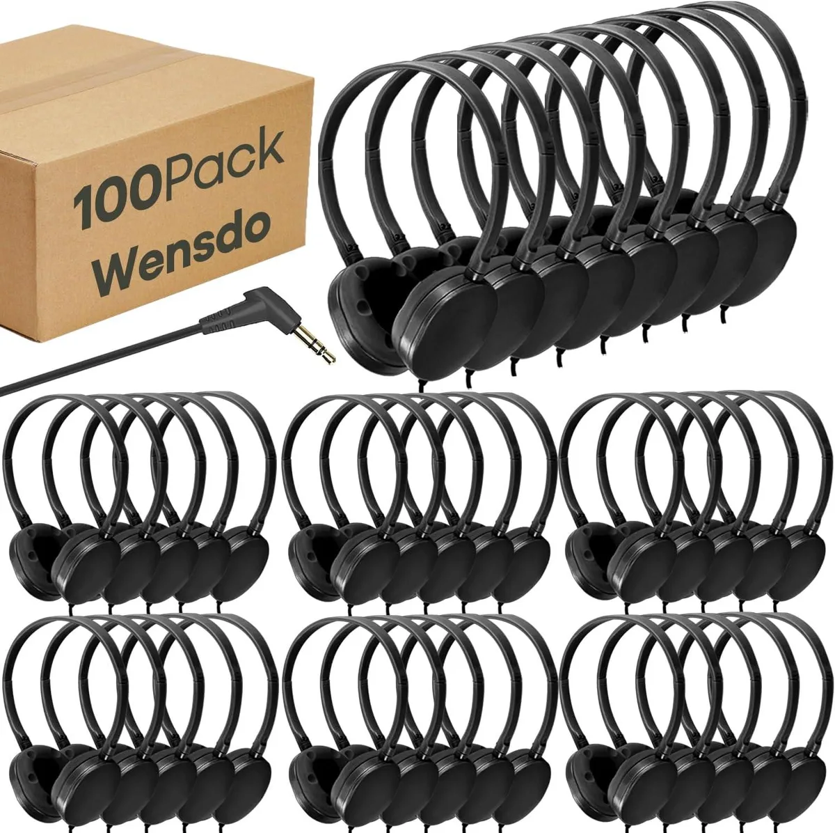 BFKK BFKK Classroom Headphones 100 Pack 3.5mm — product photo