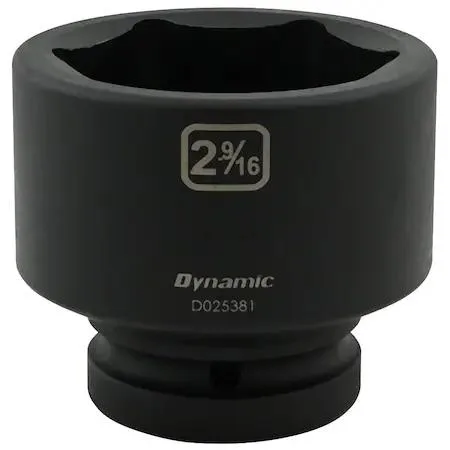 Dynamic D025381 1-inch drive socket, black phosphate finish, six-point, laser-etched size markings