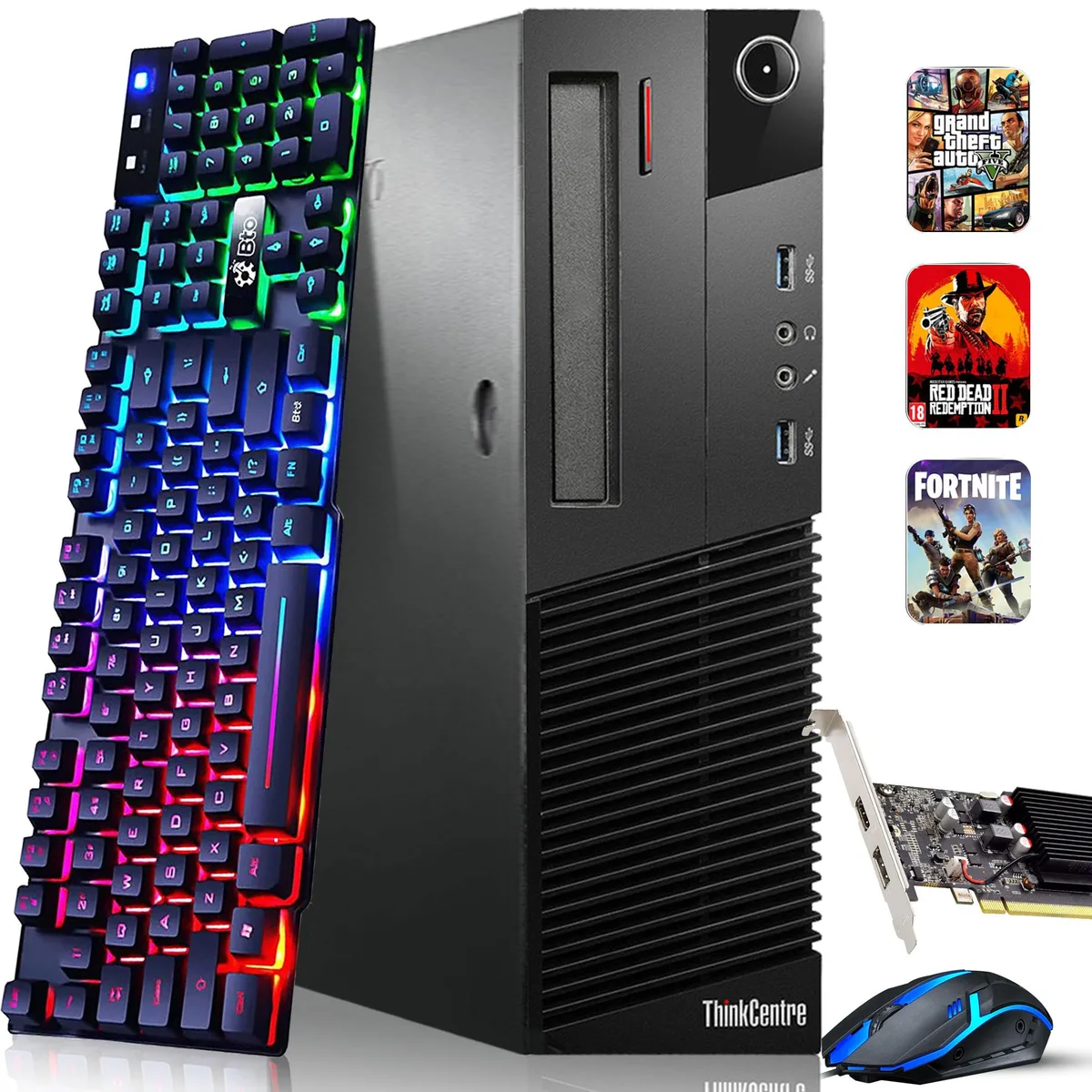 Lenovo Lenovo ThinkCentre M83/M93 desktop PC, i5-4570, 16GB DDR3, 512GB SSD, RX 550 4GB, Windows 10 Home — product photo
