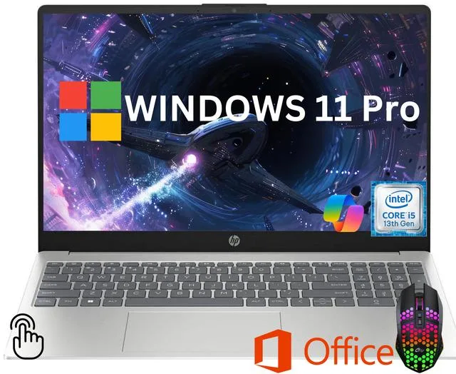 HP HP 15.6" FHD Touchscreen i5-1334U 32GB 2TB SSD Windows 11 Pro Silver — product photo