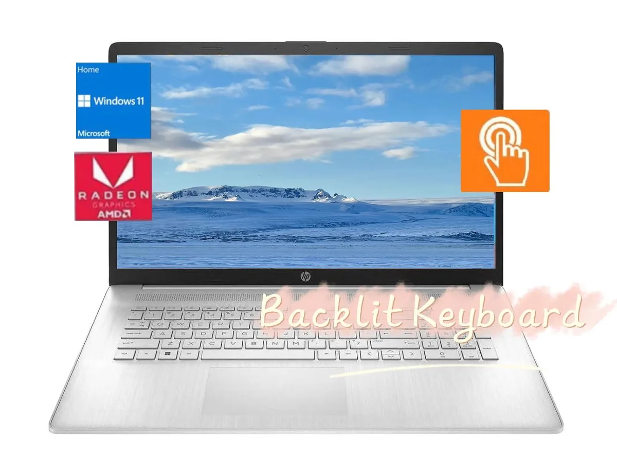 HP HP 17.3" Touchscreen Laptop Ryzen 5 7530U 32GB 1TB Silver — product photo